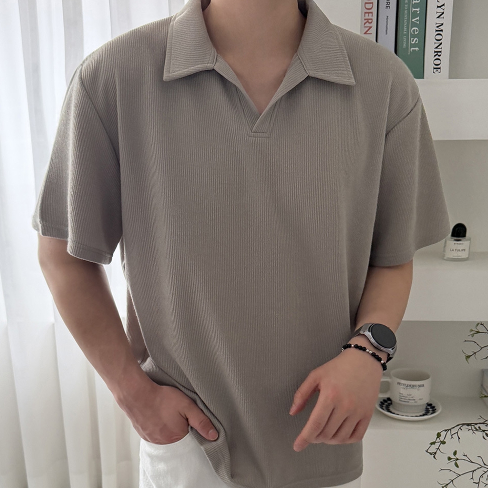 남자 패트 오버핏 여름 아이스 쿨링 카라 반팔 니트 9컬러 이미지 7