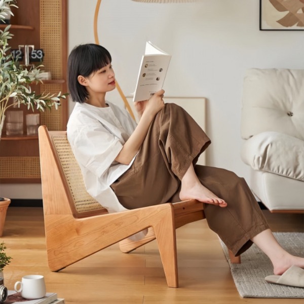 카페 스튜디오 라탄 테라스 디자인 1인용 가정용 등받이 북유럽 야외 로그컬러 - 상세 이미지 2