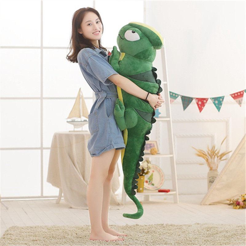도마뱀 동물인형 쿠션 봉제 진짜같은 귀여운 애착 장식 리얼 인테리어 생일 녹색 - 상세 이미지 3