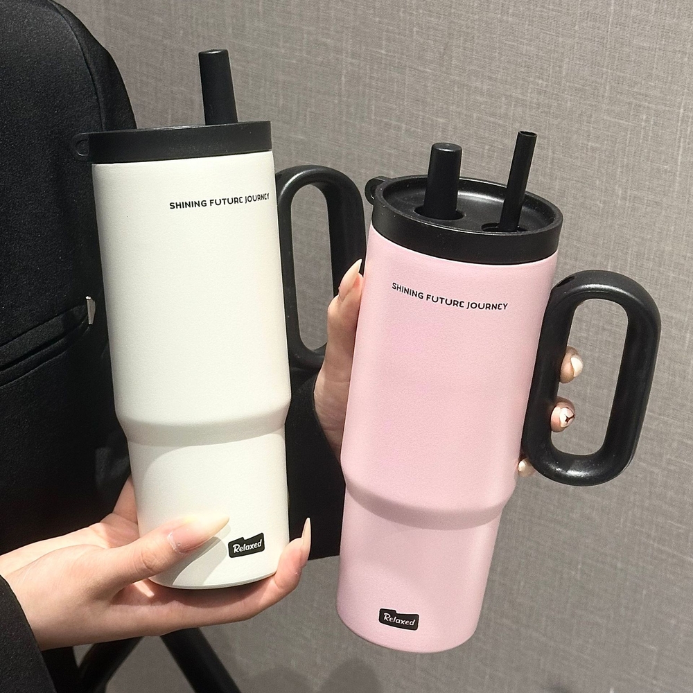 대용량 텀블러 316 스텐 720ml 파스텔 보온 보냉 물병 빨대 휴대용 차량용 화이트스카이 720ml - 상세 이미지 2