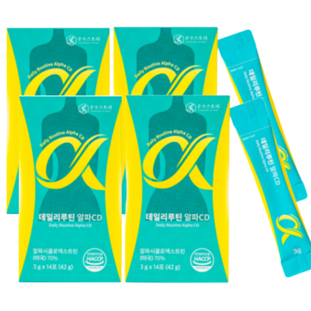 알파CD효능 알파CD추천 고함량알파cd HACCP 고순도 14포, 4개 - 상품 이미지