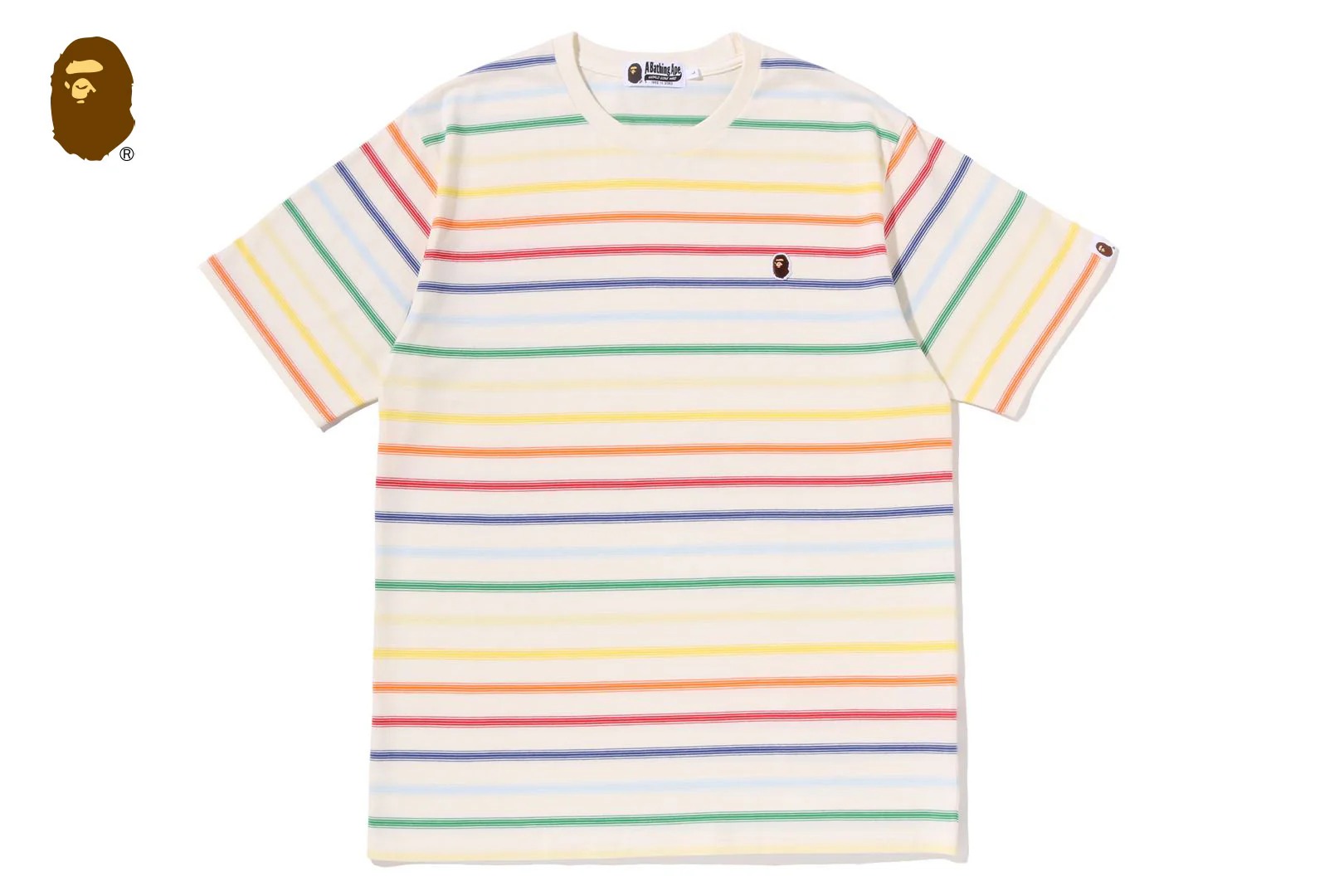 베이프 반팔티 GRADIENT RAINBOW STRIPE ONE POINT TEE 1M30-109-308 - 상세 이미지 2