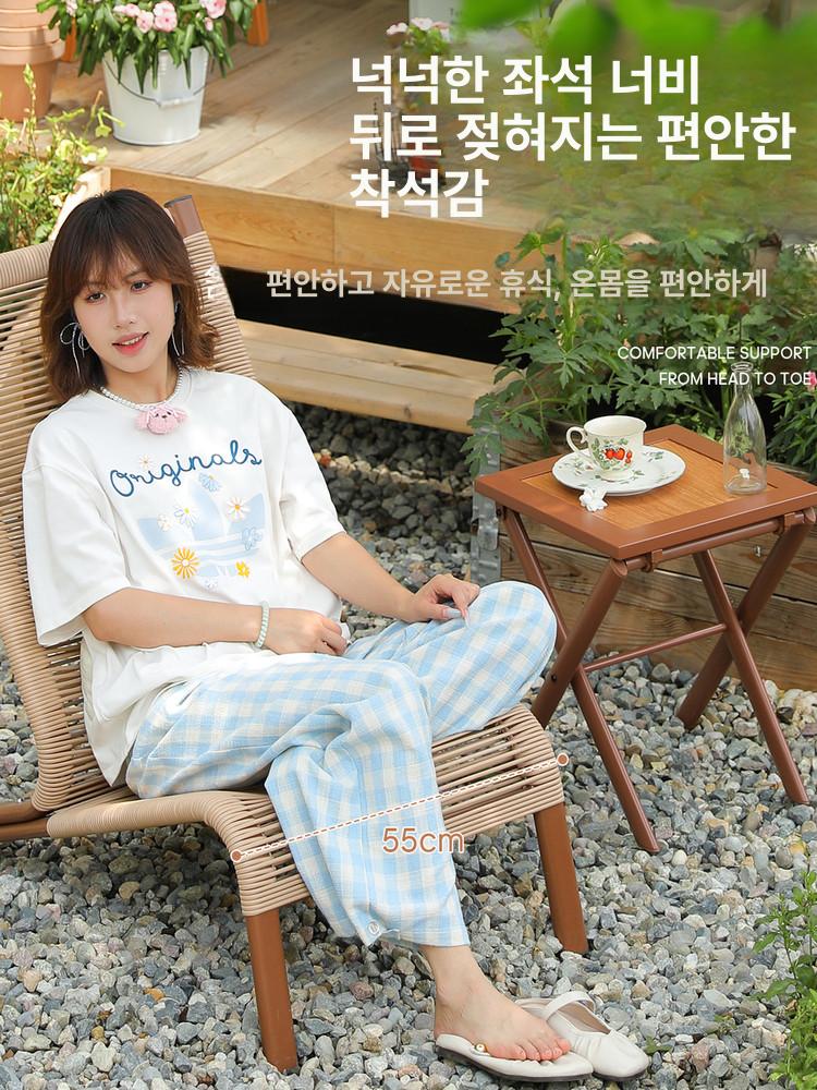 야외 테이블세트 정원 발코니 아웃도어 카페 베란다 벤치 폴딩 체어 - 상세 이미지 2