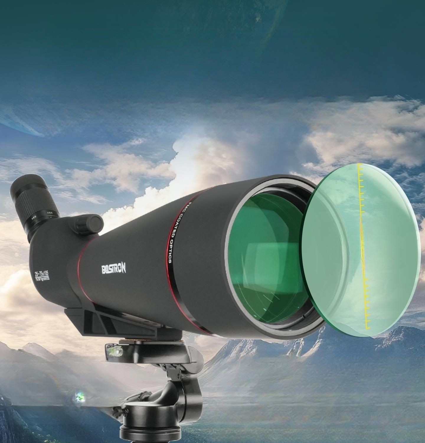 조류 관찰용 망원경 투시경 고배율 야간 필드스코프 전문가용 105mm 잉크블랙 - 상품 이미지