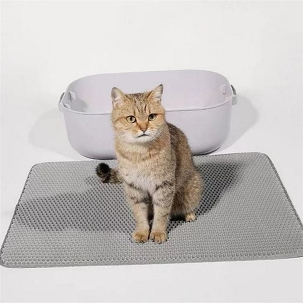 두툼한 고양이 모래 매트 벌집 고양이 화장실 매트 사막화 방지 - 상품 이미지