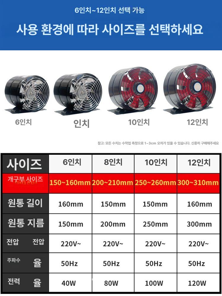 휴대용 환기팬 흡입 이동식 소형환풍기 미니 배기 송풍기 공기순환 냄새제거기 벤틸레이터 - 상세 이미지 4