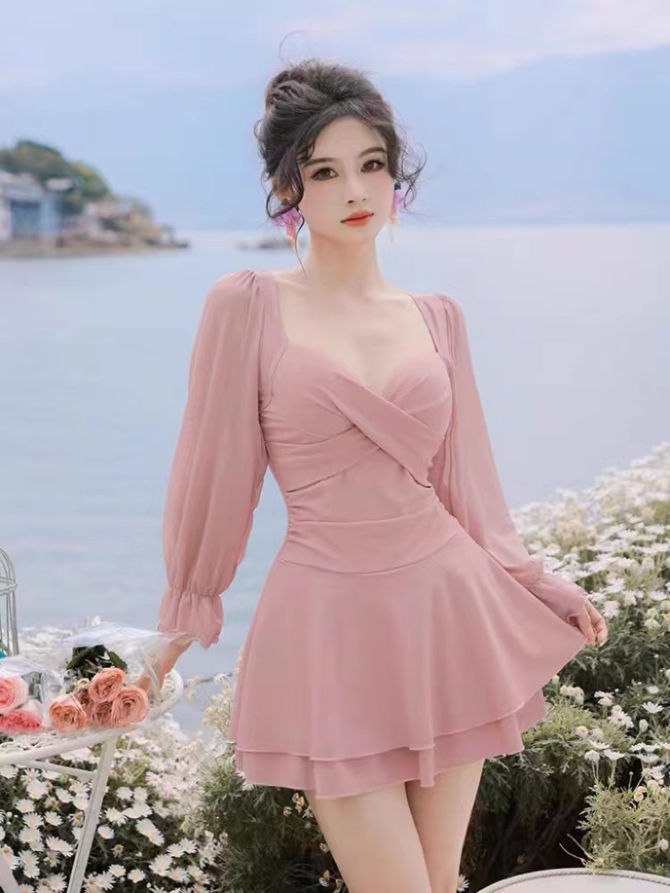 체형커버 원피스수영복 휴양지 티셔츠 여성 비치웨어 치마 바캉스 커버업 - 상세 이미지 3