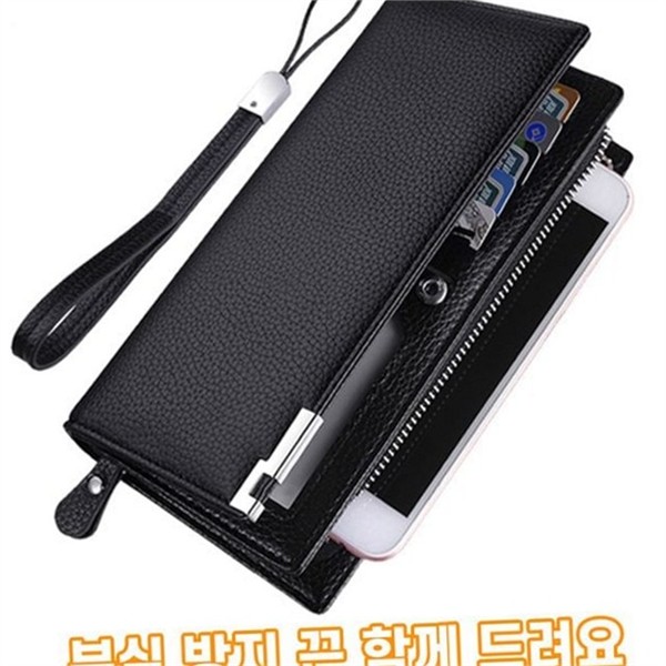 손목 남성 수납 지갑 지퍼 남성 인조 가죽 지갑 - 상품 이미지