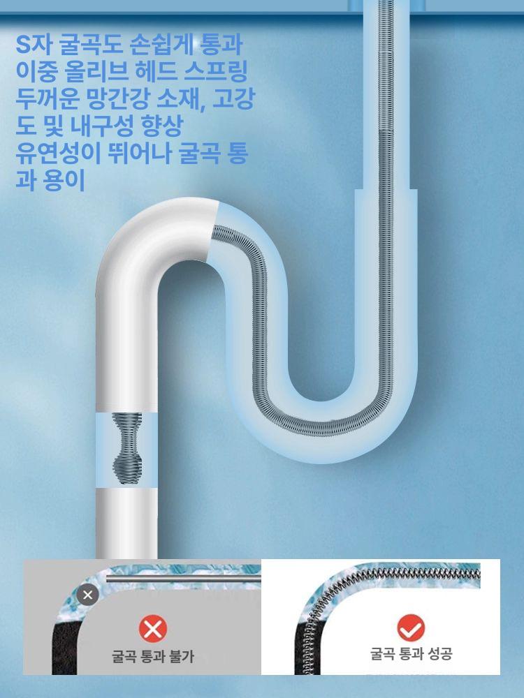 하수구 싱크대 배수구 막힘 뚫기 배수관 이물질 배관 하수구트랩 악취 제거 거름망 화장실 - 상세 이미지 2