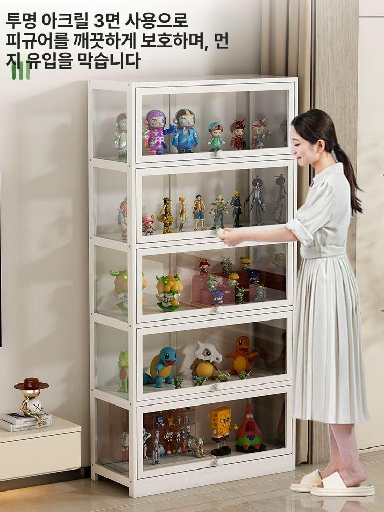 투명 쇼케이스 진열장 모듈장 와인장 장식장 케이스 투명진열장 문에 조명 릴 레고장식장 - 상세 이미지 2