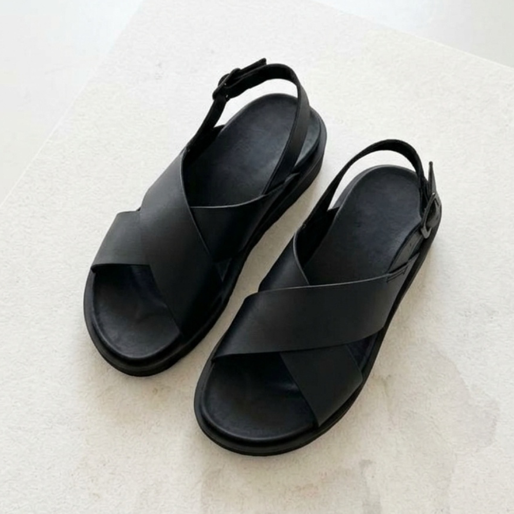 4cm 키높이 크로스 스트랩 여름 샌들 이미지 2