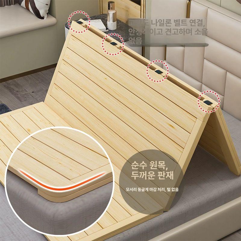 원목 침대프레임 접이식 퀸 매트리스 상판 확장형 소나무 슈퍼싱글 베드프레임 - 상세 이미지 4