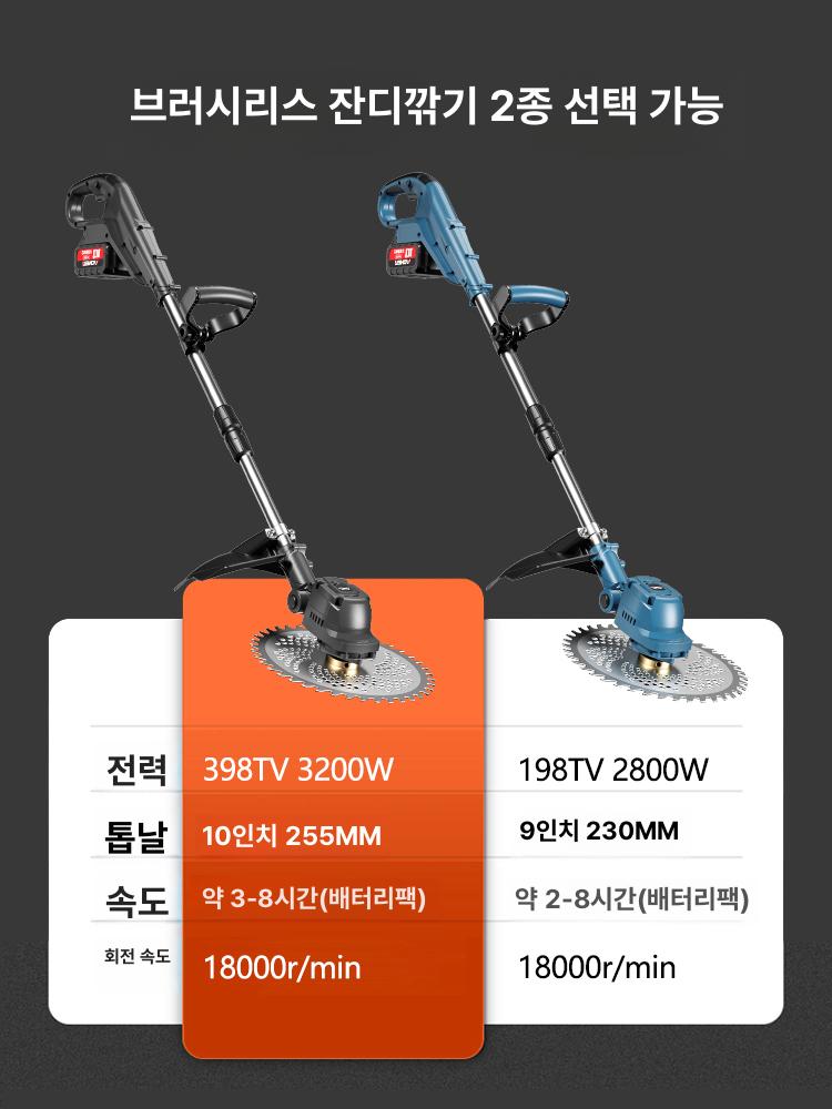 휴대용 예초기 벌초기 초경량 충전식 그라스커터 무선 제초 잡초 가지치기 전동 - 상세 이미지 5