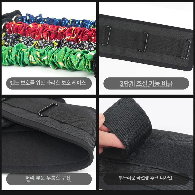 운동 튜빙밴드 세트 탄성 근력 장비 홈 피트니스 루프밴드 탄력 스쿼트 저항밴드 힙업 이미지 6