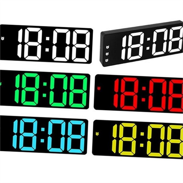 무소음 led 탁상 시계 스누즈 디지털 알람 시계 다채로운 건전지 - 상품 이미지