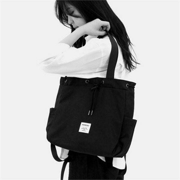 데일리 투웨이 백팩 여성 숄더 백팩 캠퍼스 캔버스 가벼운 가방 - 상품 이미지