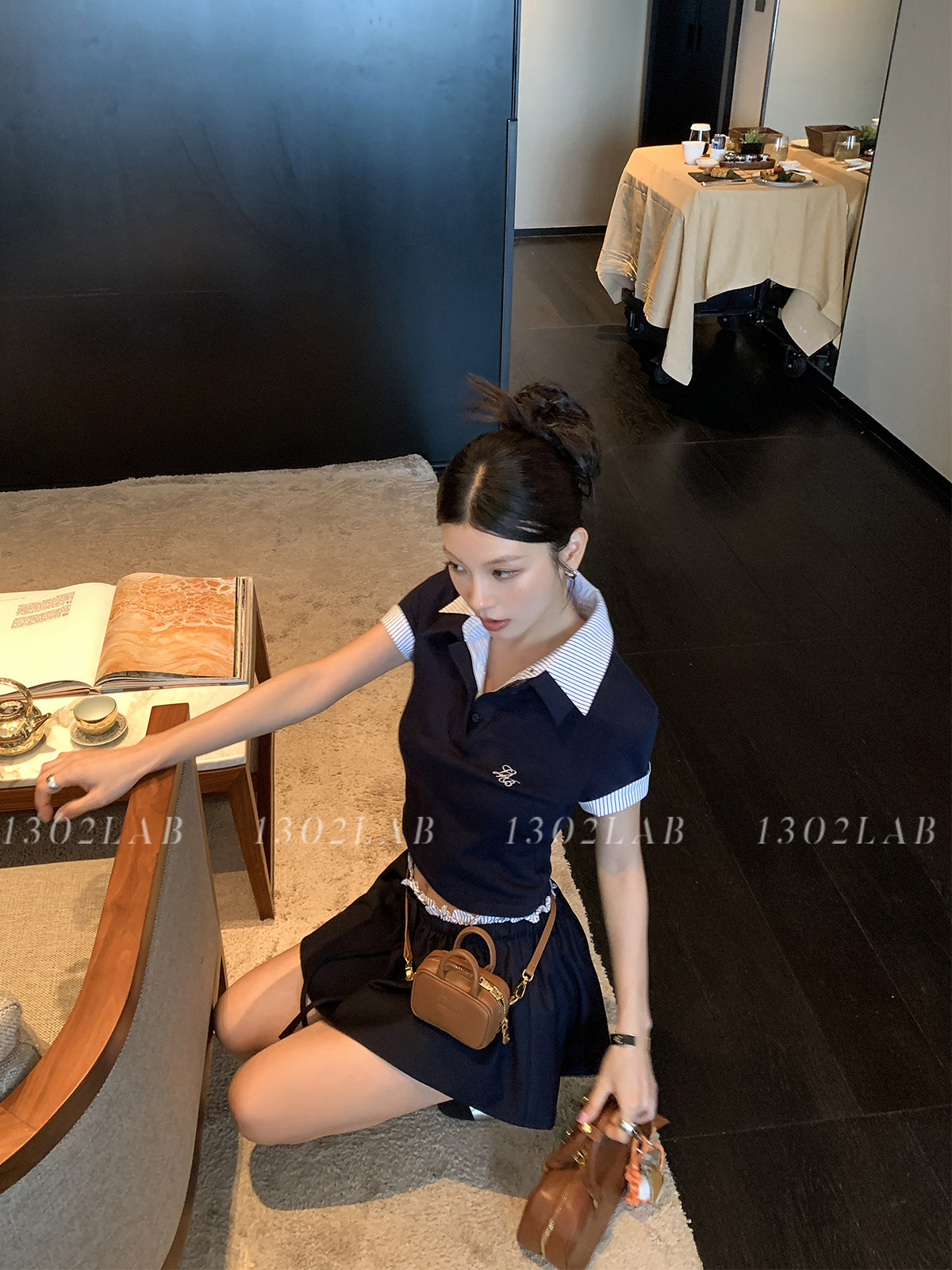 1302LAB 셔츠 폴로카라 여성 반팔 티셔츠 긴팔티 - 상세 이미지 3