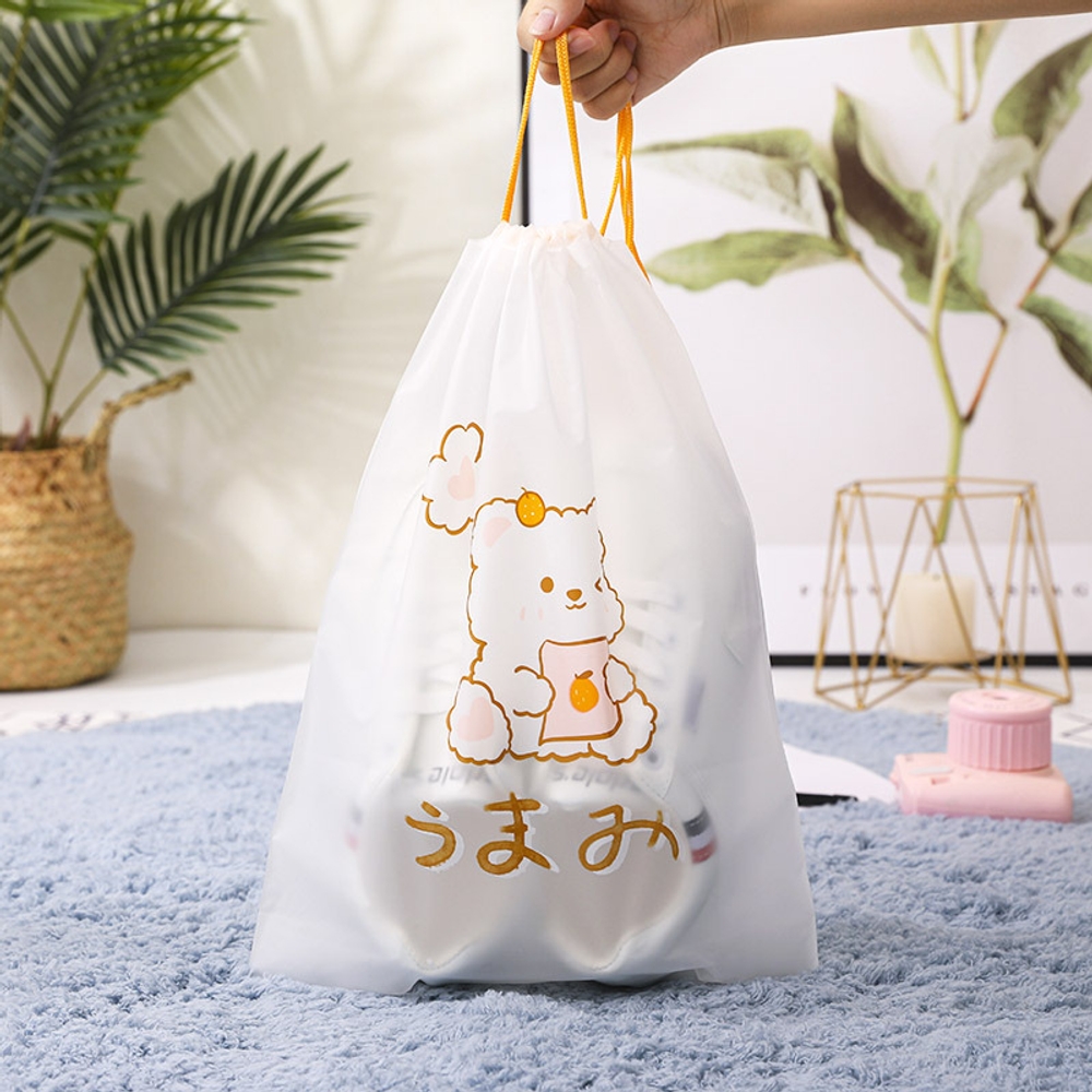 신발파우치 귀여운 방수 슈즈백 젖은옷 여행용 신발주머니 만화형 중3 대4 특대3 총10매 - 상세 이미지 3