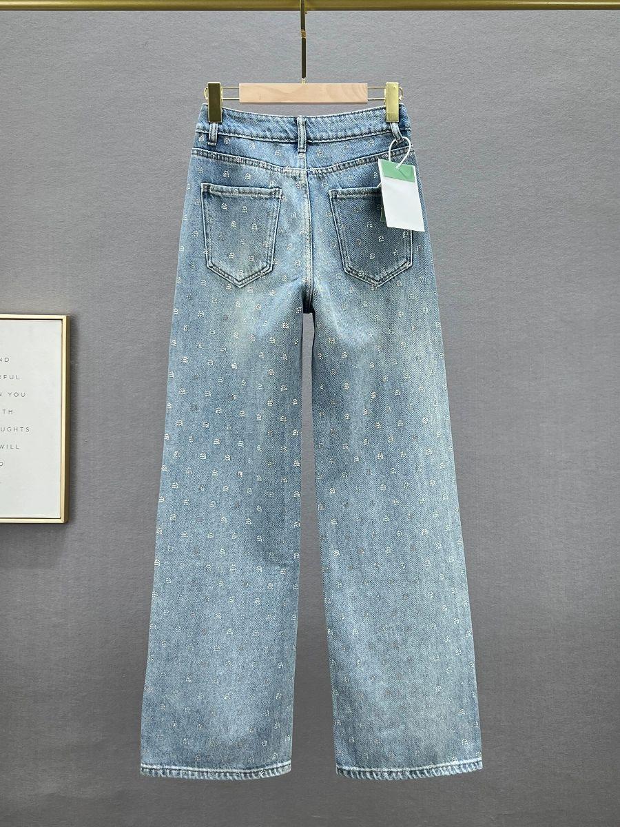 여성 하이웨스트 연청바지 데님 팬츠 스판 빅사이즈 세미와이드 찢청 통 핀턱 텐셀 - 상세 이미지 5