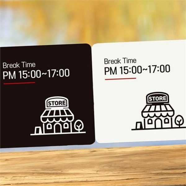 영업시간 매장 안내판 알림판 정사각 안내판 영업중 가게 - 상품 이미지