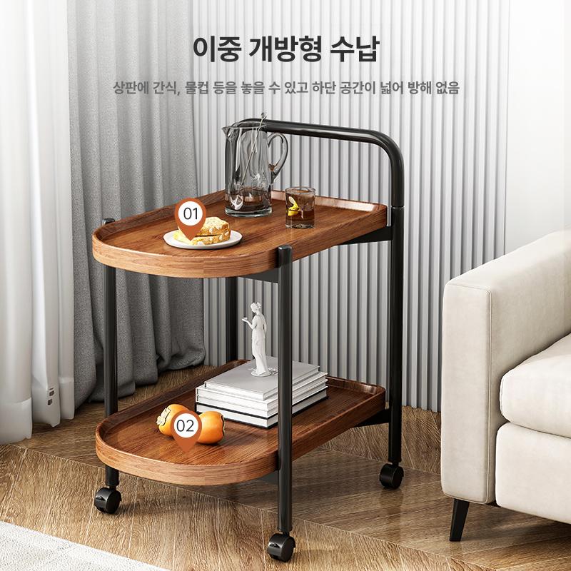 서빙 카트 가정용 철제 트롤리 운반 이동식 웨건 밀차 레스토랑 퇴식대 - 상세 이미지 2
