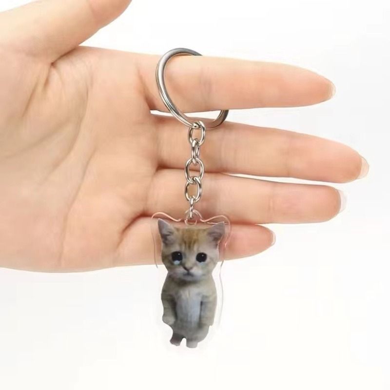 고양이 밈 키링 아크릴 키홀더 백참 참 백꾸 가꾸 열쇠고리 병맛 쓸데없는 키링 우정 선물 - 상세 이미지 4