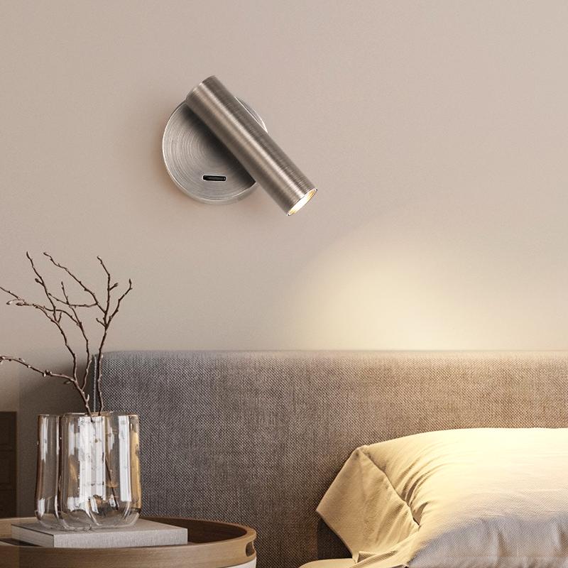 침실 독서등 호텔 LED 벽등 침대 원형 화이트 매립형 라이트 무드조명 - 상품 이미지