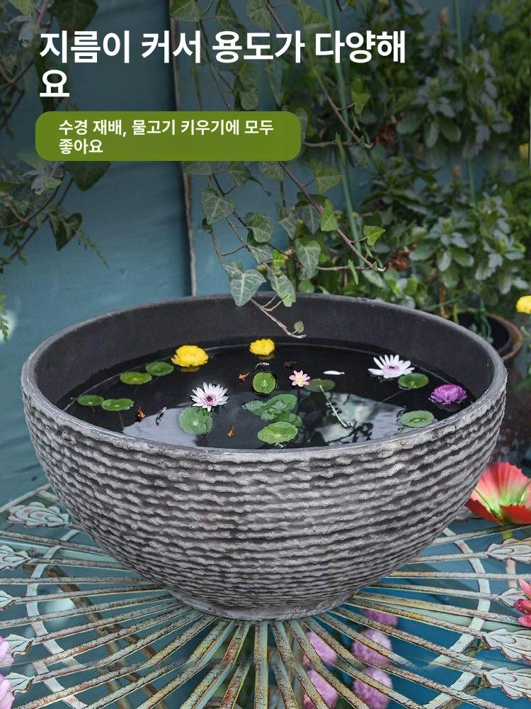 연꽃 화분 정원 야외 식물 수경재배 받침대 특대형 실외 - 상세 이미지 2