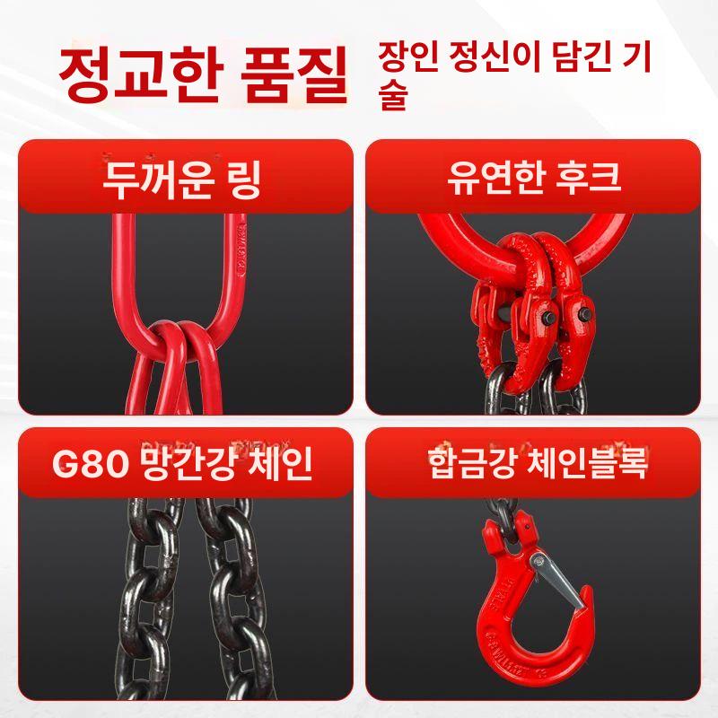 고강도 톤 미터 슬링 체인 와이어 고리 로프 크레인 호이스트 - 상세 이미지 3