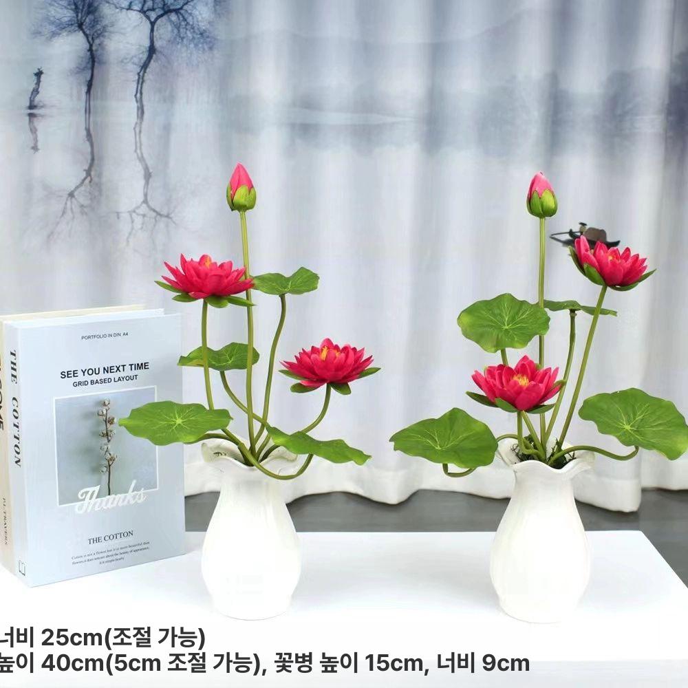 연꽃 조화 부처님 불단 워터릴리 불교 장식품 법당 인테리어 관음보살 - 상세 이미지 5