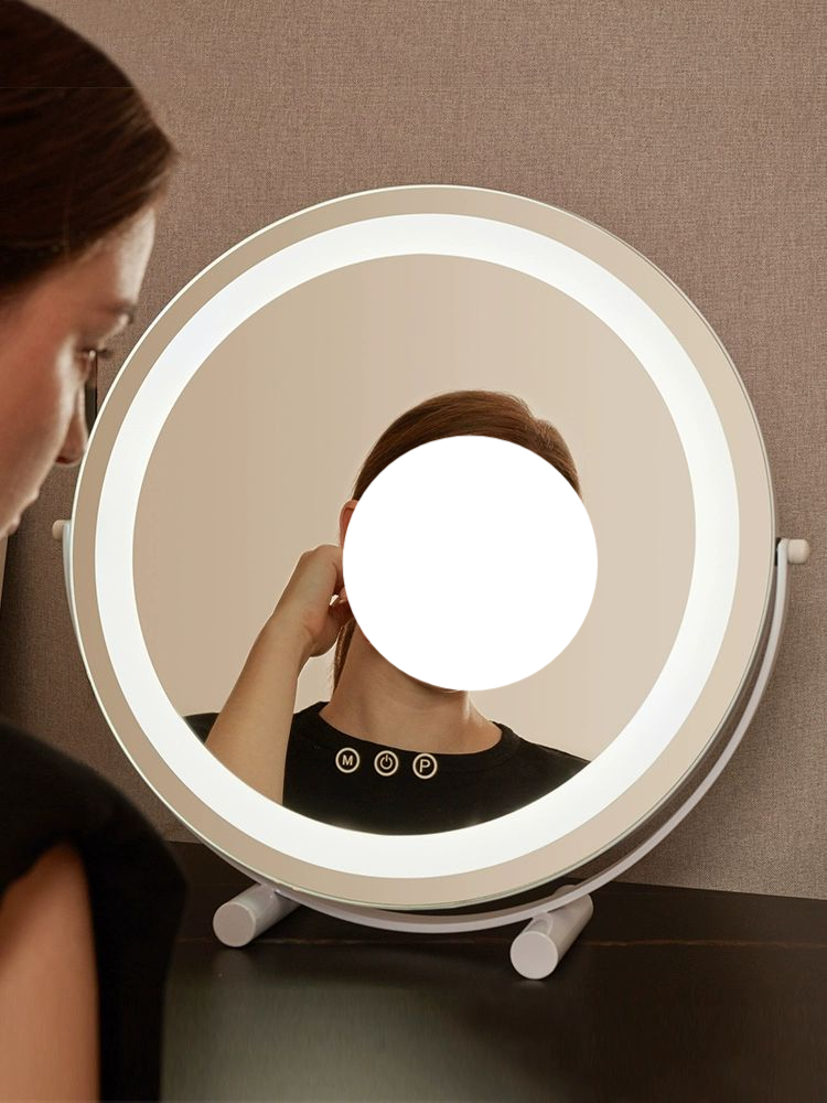 대형 LED 거울 사무실 화장 확대 탁상 책상 30cm 패션화이트 플러그인 - 상세 이미지 4