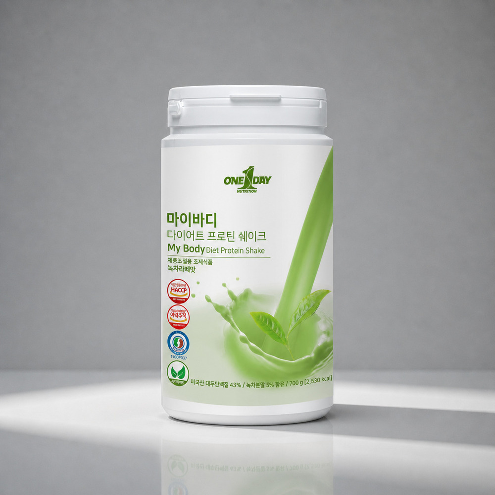 원데이뉴트리션 마이바디 식사대용 다이어트 쉐이크 단백질 분말가루 녹차라떼맛 700g - 상품 이미지