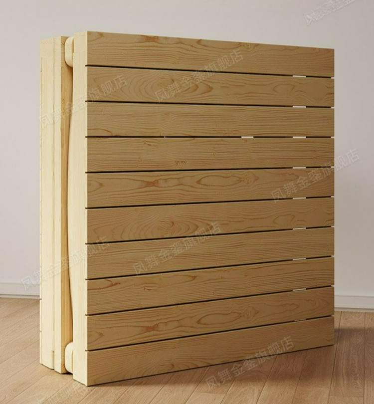 접이식 침대 프레임 이동식 폴딩 철제 미니싱글 저상형 원목 평상형 깔판 더블 - 상품 이미지