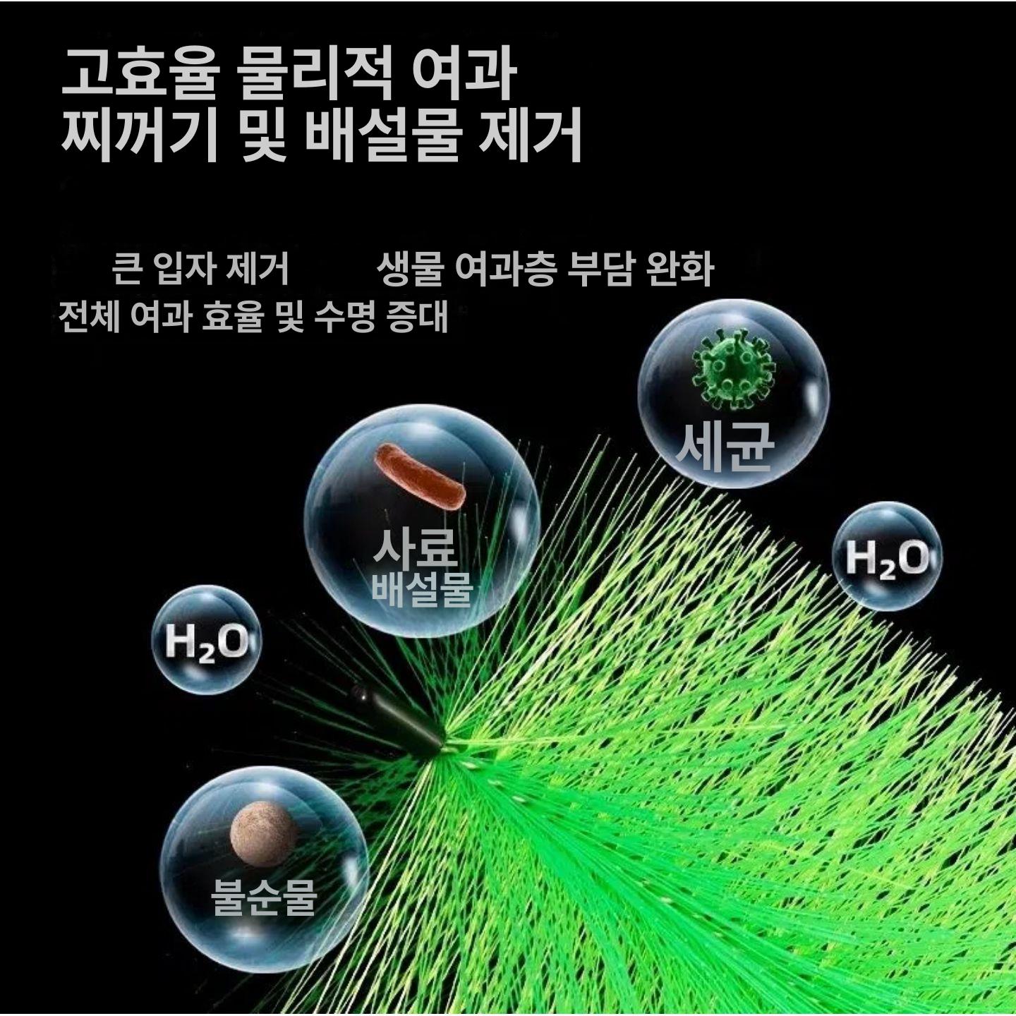 정화 순환필터 분수 물순환 수조 스펀지 수중 순환펌프 브러쉬 이끼제거 외부여과기 - 상세 이미지 3