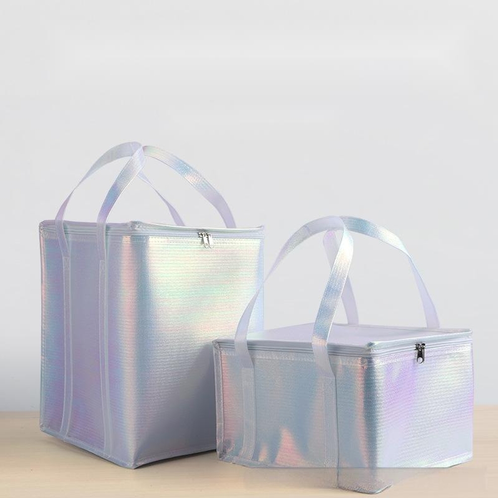홀로그램 아이스백 아이스박스 보냉가방 휴대용 아이스팩 테이크아웃 도시락 음료 보관용 28x28x19 6inch - 상품 이미지