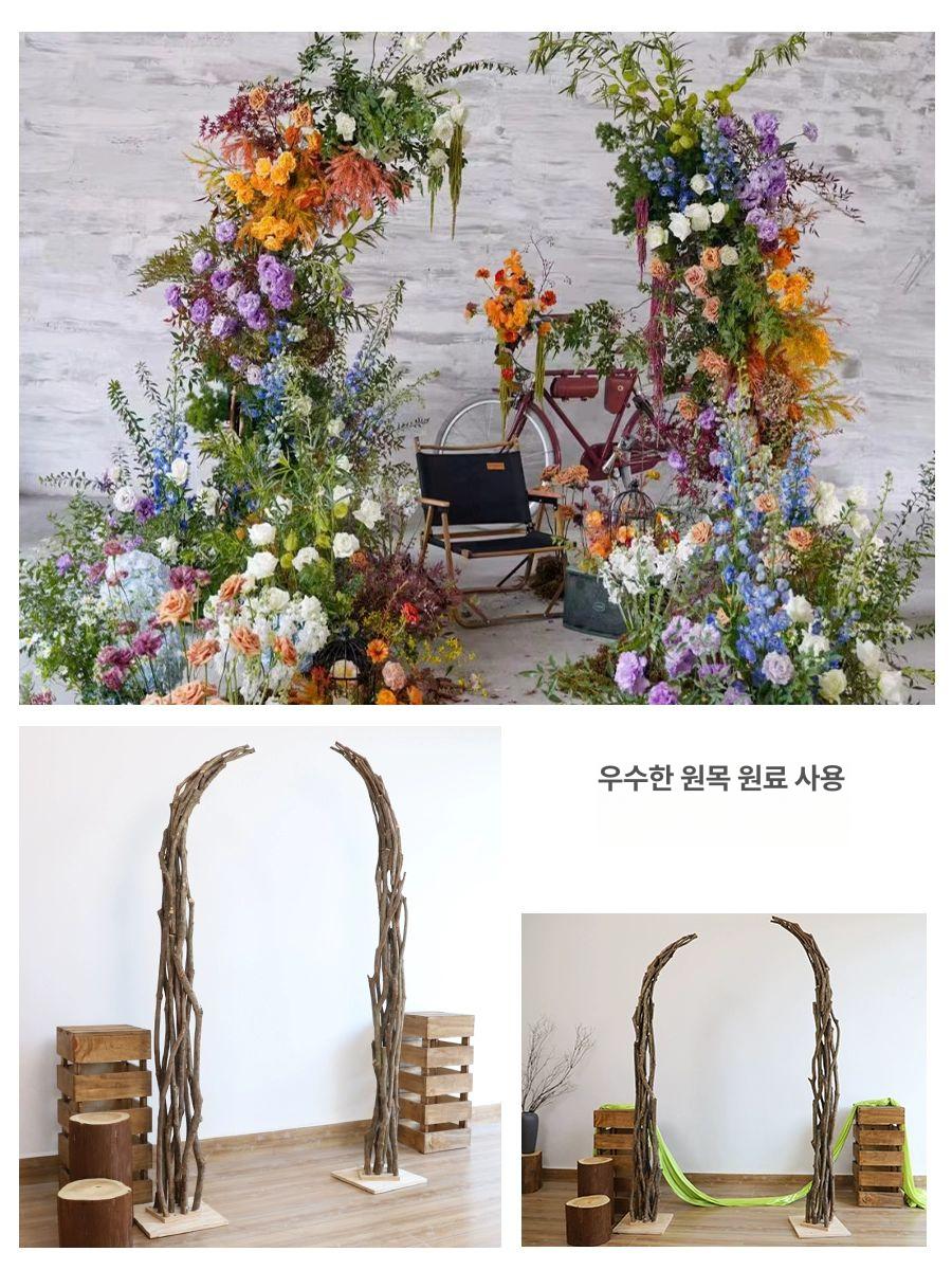 가든 플라워아치 배경 지주대 야외 결혼식 행사용 인공 데코 꽃장식 촬영소품 - 상세 이미지 3