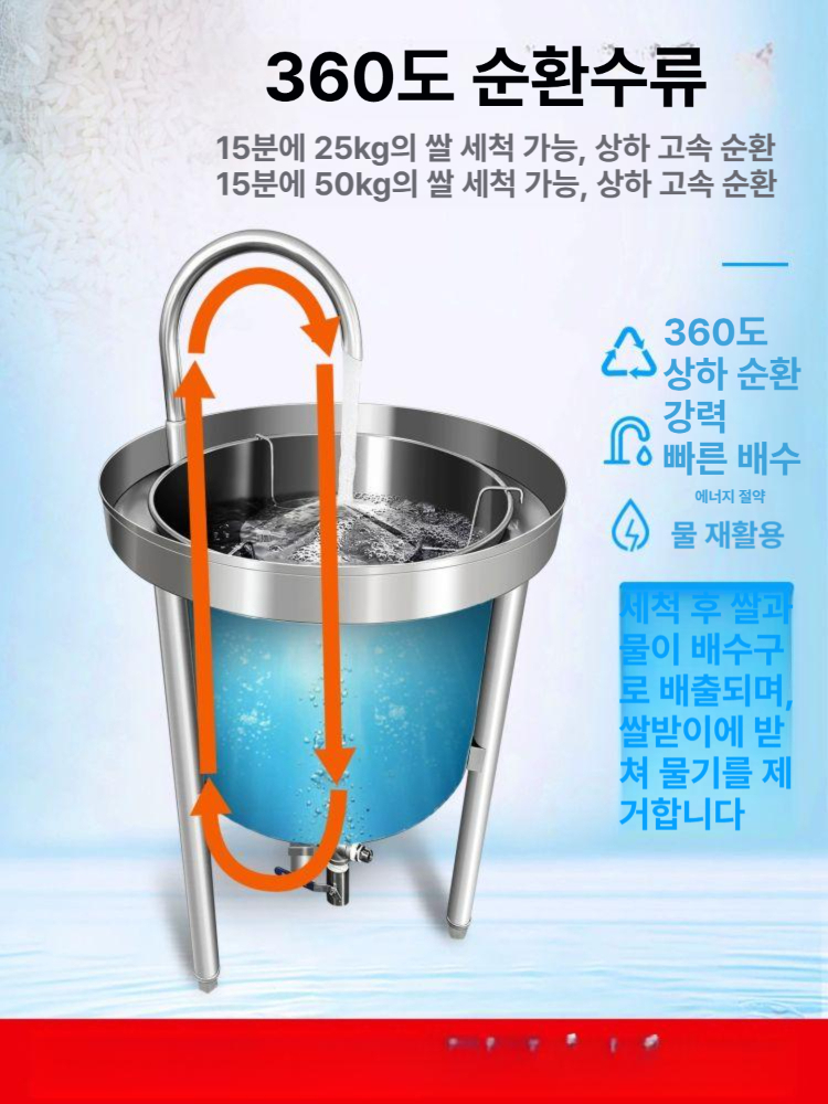 대형 쌀씻는기계 세미기 스테인레스 포함 야채세척 누룽지 업소용 식당 - 상세 이미지 3