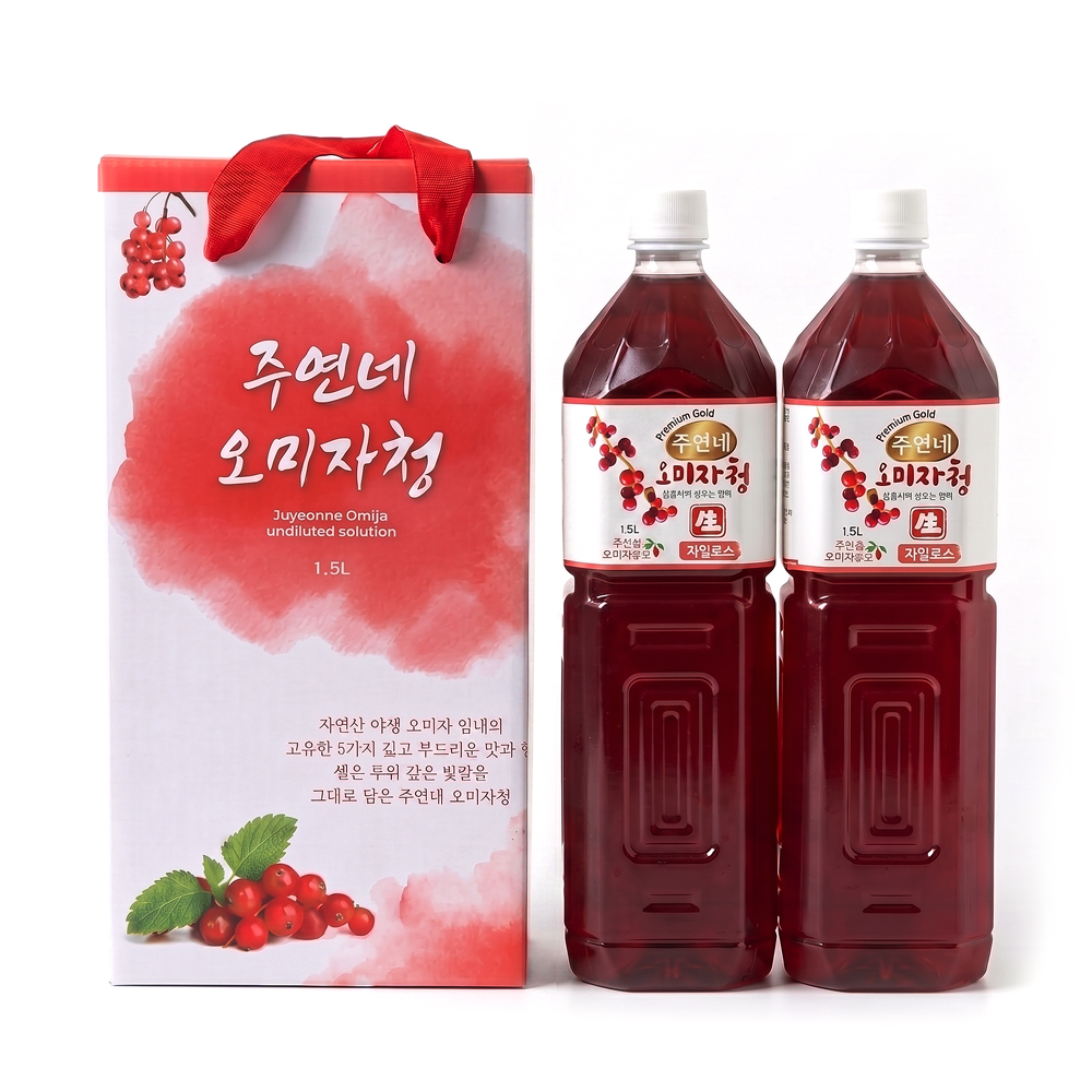 인제 프리미엄 수제 자일로스 오미자청 원액 엑기스 1.5L2병 임산부 생오미자청 효능 선물 - 상세 이미지 2