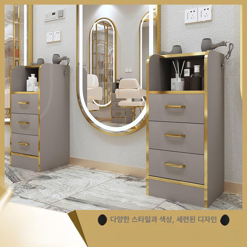 메이크업 미용실서랍장 츄레이 미용도구 네일선반 원목 그레이 화장품수납 뷰티박스 - 상세 이미지 2