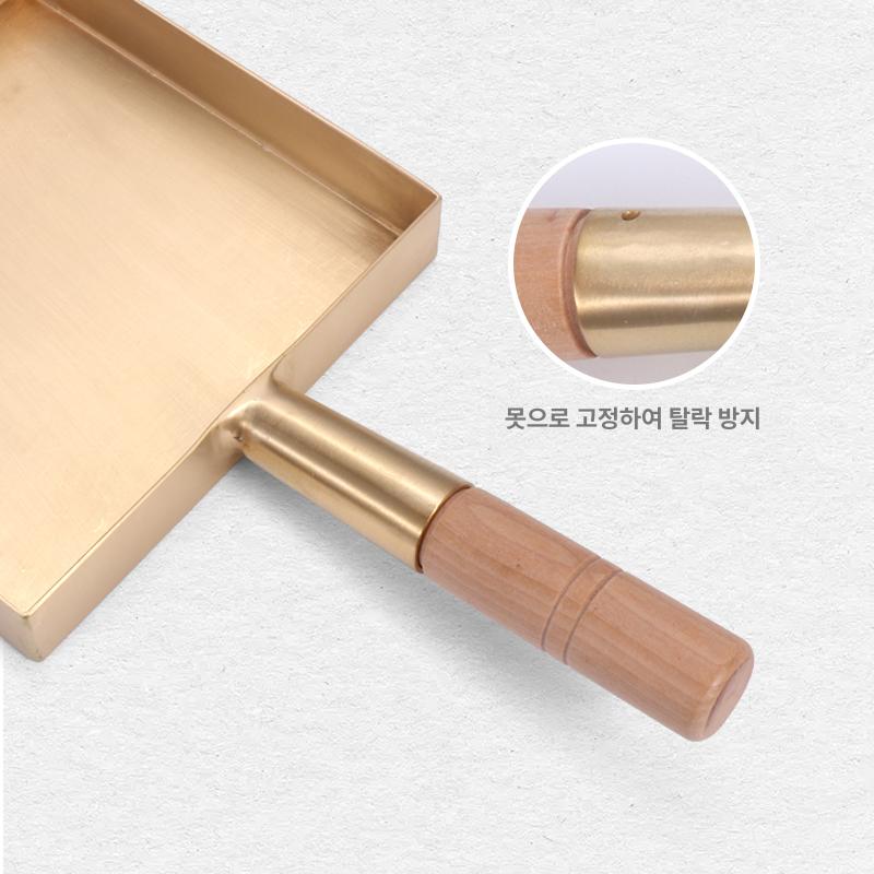 계란말이 동팬 일본 나무 다마고야끼팬 구리 골드 황동 프라이팬 쿠킹 - 상세 이미지 4