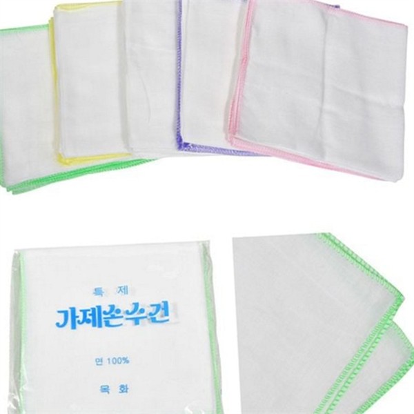 어린이 유아 가제 수건 손수건 순면 가제 수건 10매 - 상품 이미지