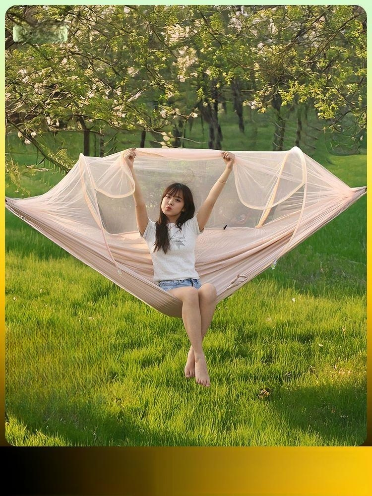 캠핑 더블 해먹 야외 성인용 야전침대 캐노피 그네 - 상세 이미지 2