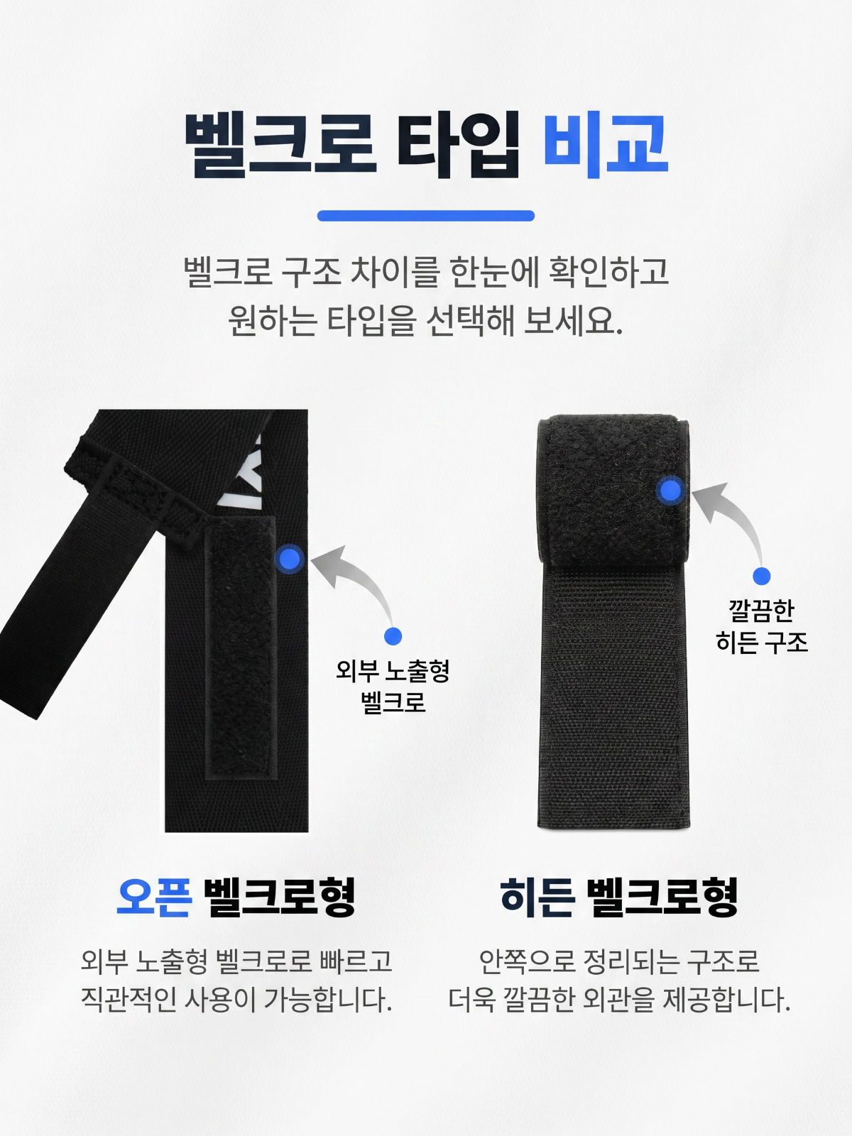 웨이투 손목붕대 손목보호대 역도 리프팅 헬스 크로스핏 2개 1세트 외측찍찍이 1.5m검정 - 상세 이미지 5