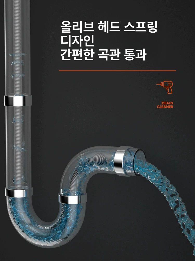 관통기 하수구뚫어뻥 변기뚫는기계 배관청소 하수구뚫는기계 돌돌이 공구 변기막힘 - 상세 이미지 3