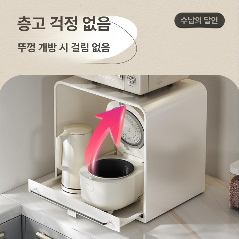 슬라이딩 선반 주방 전자렌지 랙 수납 스탠드 가전거치대 레인지대 - 상세 이미지 4