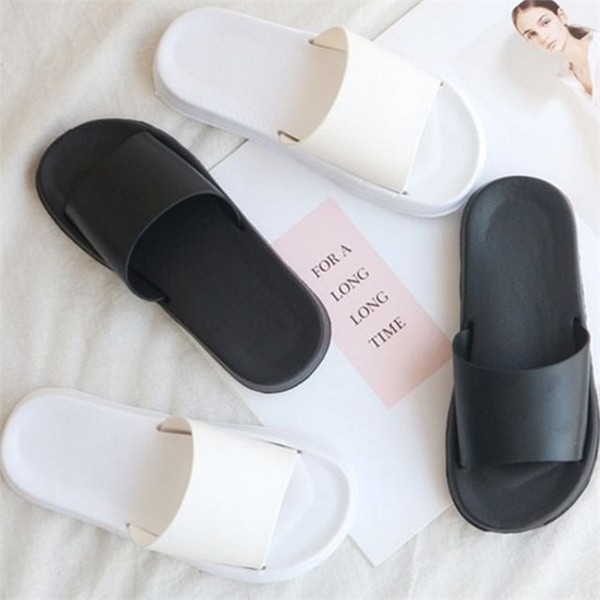 두꺼운 여성 슬리퍼 데일리 슬리퍼 푹신한 편안한 고무 민무늬 - 상품 이미지