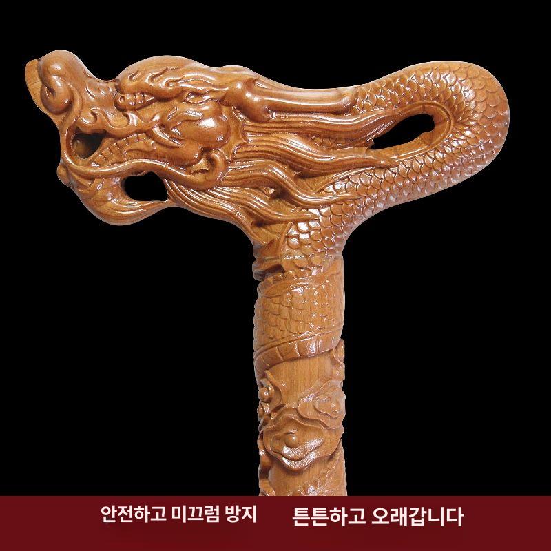 노인 지팡이 감태나무 원목 워킹스틱 등산용 고급 수제 할아버지 실버 효도용품 - 상세 이미지 3