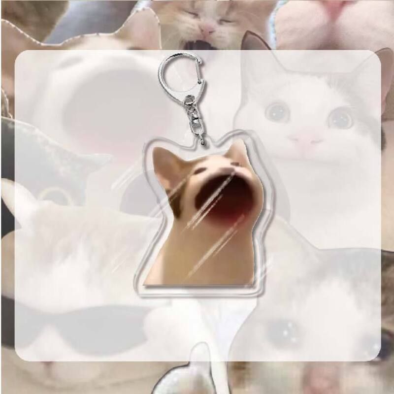 고양이 밈 키링 아크릴 키홀더 백참 참 백꾸 가꾸 열쇠고리 병맛 쓸데없는 키링 우정 선물 이미지 8