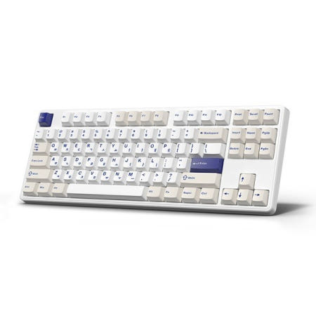 한성컴퓨터 GK797PRO 3모드 기계식 키보드 오션화이트 에그스톤 45g 도각 택타일 풀윤활 조용한 타건음