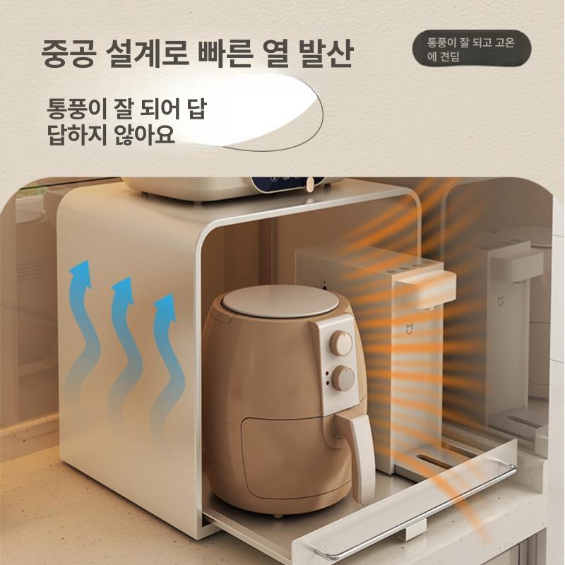 슬라이딩 선반 주방 전자렌지 랙 수납 스탠드 가전거치대 레인지대 - 상세 이미지 3